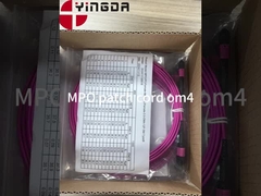 12 Sợi MPO Phụ nữ Connector Patch Cord OM4 50/125um Elite Loss 0.35dB Purple Polarity A