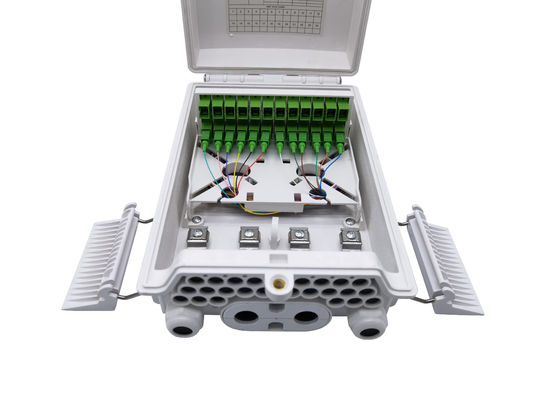 Mua 24 cổng SC bên ngoài tường hoặc cột gắn hộp kết thúc sợi quang IP65 màu trắng để quản lý cáp trong môi trường ngoài trời sản xuất trực tuyến