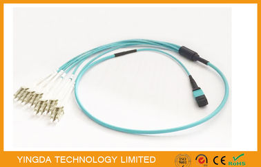 Mua 100G OM3-300 QSFP MTP MPO Cable Với 6 x LC Duplex Kết nối Uniboot Aqua sản xuất trực tuyến