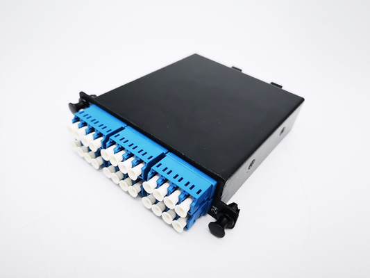 Mua Khay cáp quang 12F 24F MTP MPO cho bảng điều khiển Patch Rack 19Inch 1U kim loại màu đen sản xuất trực tuyến
