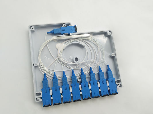YINGDA 1x8 hộp phân phối phân tách quang học IP65 Indonesia Telecom ABS PC SC Connector UL94