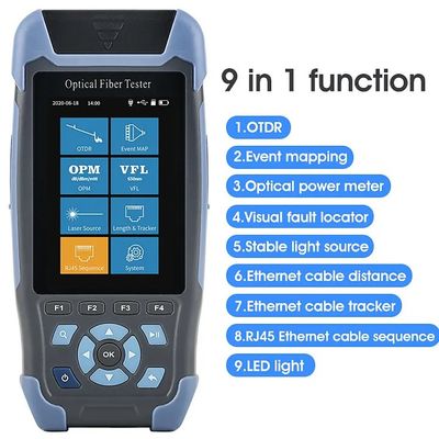 1310/1550nm SM Test Range 5m-60Km Mini OTDR 9 trong 1 Tester với APC UPC SC / FC / ST / LC Adapter