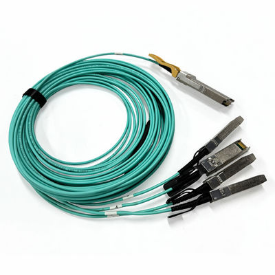 Cáp quang hoạt động 200G QSFP56 đến 4 x 50G SFP56, Cáp thoát AOC 10M cho Trung tâm dữ liệu