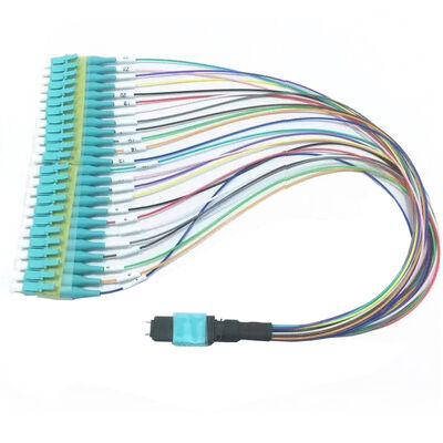 MPO Cáp dây chuyền 12 sợi fanout LC PC màu sợi MM OM3 MM 8F 12F 24F LSZH MPO MTP Sợi quang
