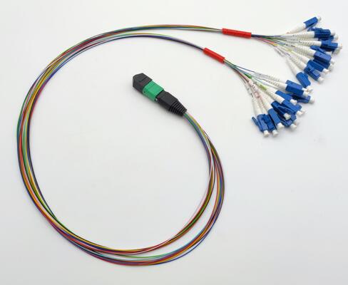 MPO Cáp dây chuyền 12 sợi fanout LC PC màu sợi MM OM3 MM 8F 12F 24F LSZH MPO MTP Sợi quang