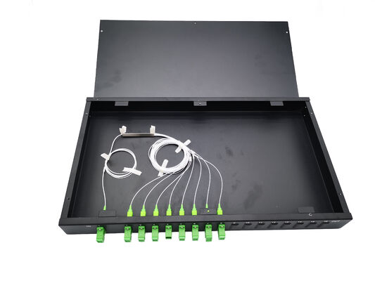 48 cổng SC Fiber Optic Patch Panel ODF Rack Mount 19 Inch với 65dB Return Loss Sliding Patch Panel