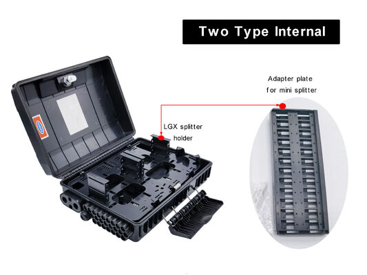 Hộp chia sợi quang 48 lõi ngoài trời IP65 Với mô-đun LGX và vật liệu PC ABS cho phân chia và phân phối nối sợi