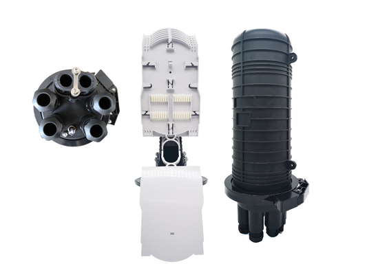 Ngoài trời IP68 96 144 Lõi mối nối sợi quang Vỏ bọc mái vòm Cơ khí PP Uncut Cổng bao vây